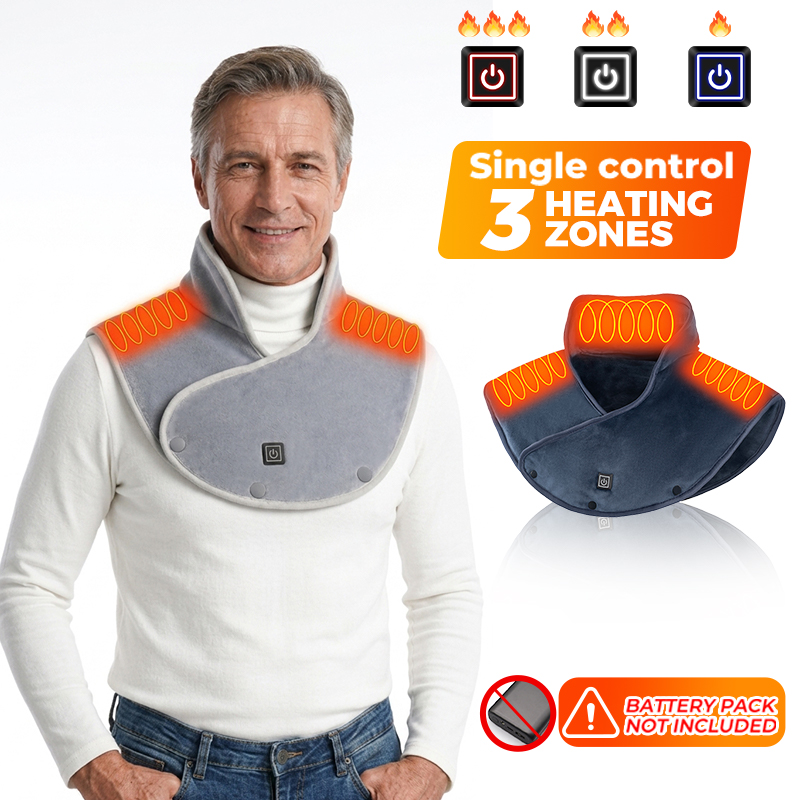 Heated Pad Electric - 3 Warmtezones Elektrisch Verwarmde Sjaal Nek-Schouderkussen
