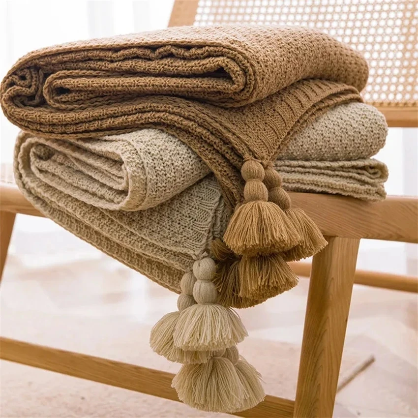Throw Blanket Chunky Knit - Noordse dekens voor bed, bank, sofa,