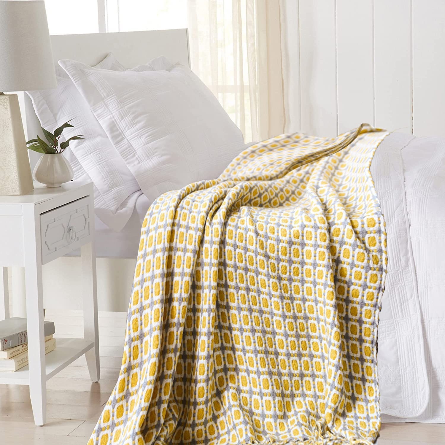 Mosterdgeel Nordic Gebreide Go - Throw Blanket Chunky Knit recensie en prijs