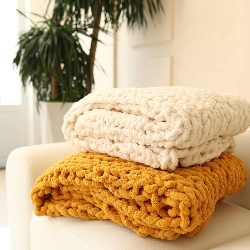 Hand grof gebreide deken dik g - Throw Blanket Chunky Knit recensie en prijs
