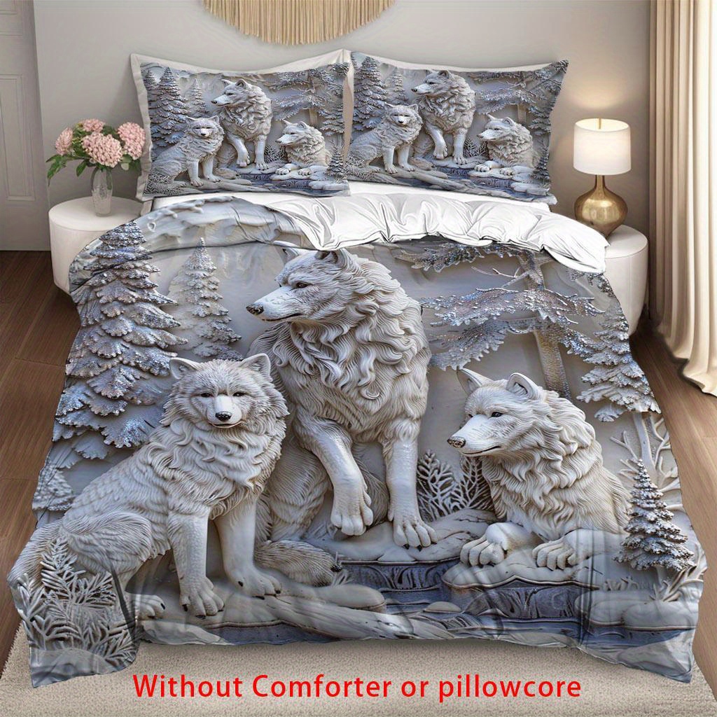 3D witte wolf- en bosprint dek - Duvet Insert White recensie en prijs