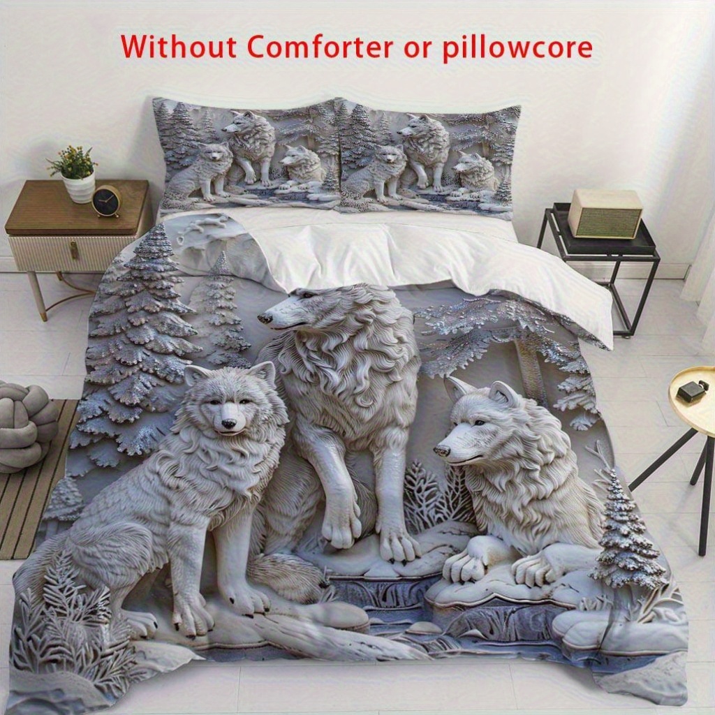 3D witte wolf- en bosprint dek - Duvet Insert White recensie en prijs