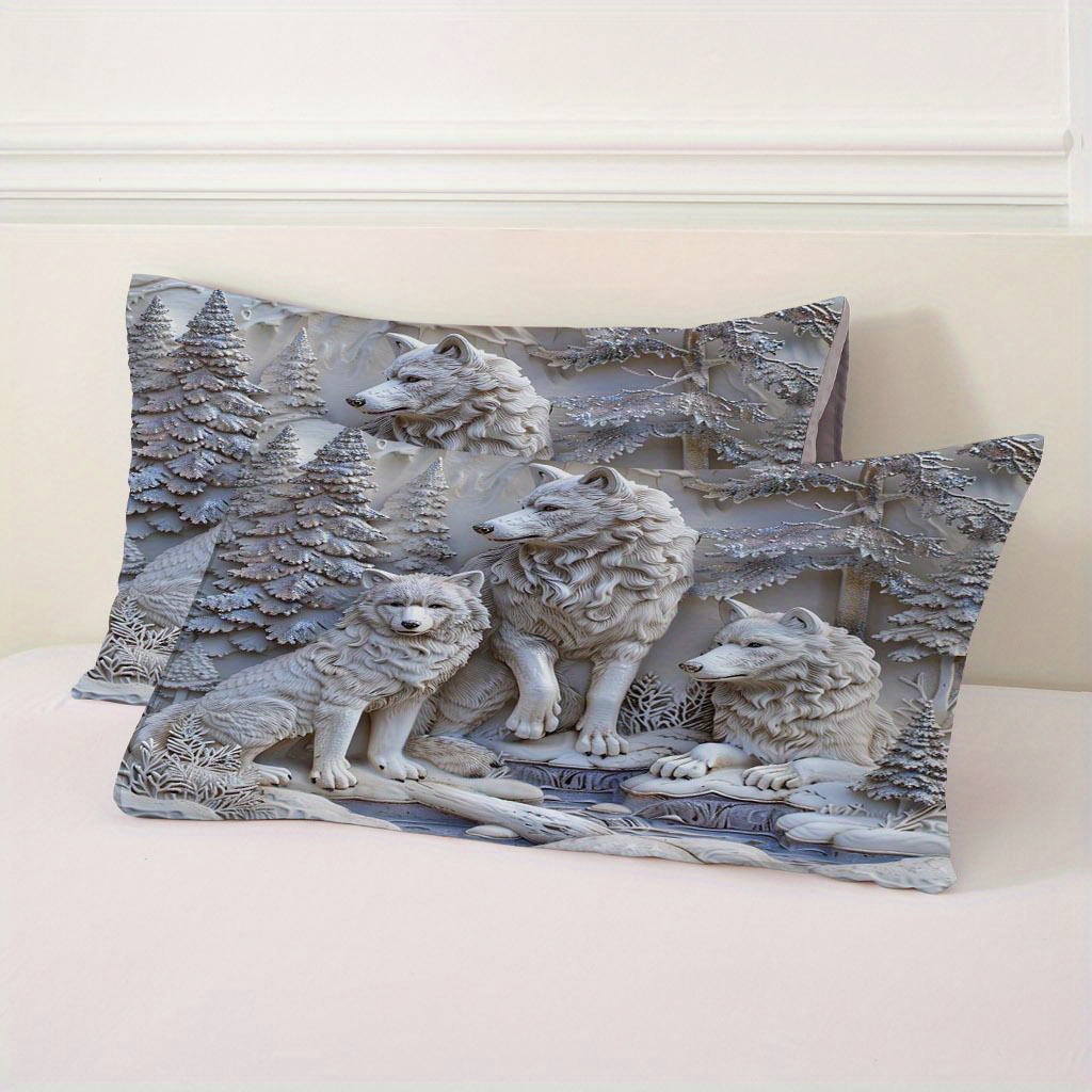 3D witte wolf- en bosprint dek - Duvet Insert White recensie en prijs